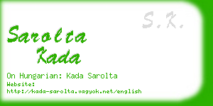 sarolta kada business card